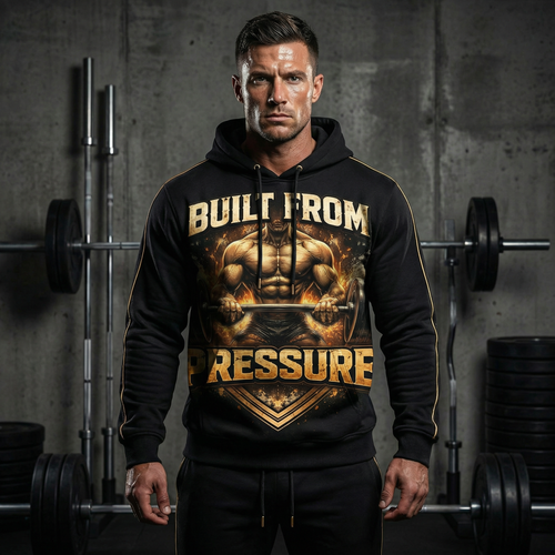 Built From Pressure Hoodie — Motivational Champion Fitness Pullover